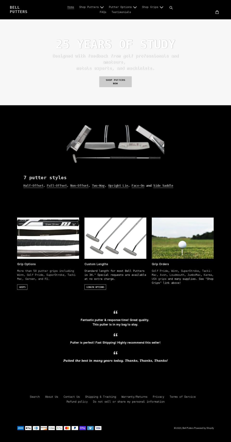bellputters.com shopify website screenshot