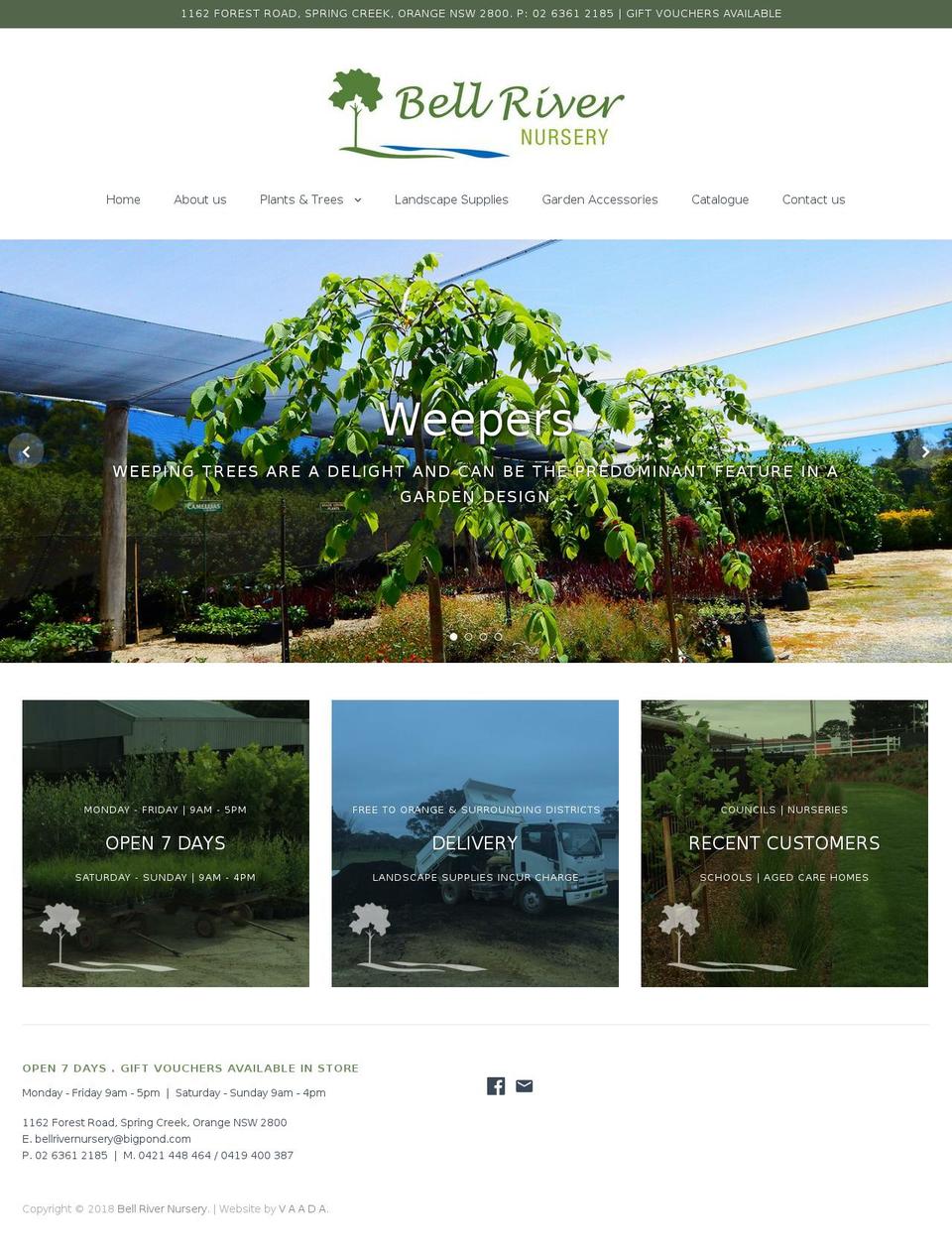 bellrivernursery.com — Shopify storefront screenshot
