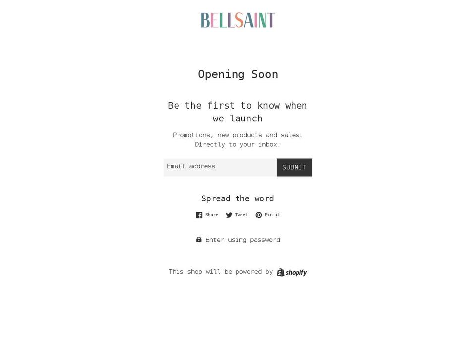 bellsaint.myshopify.com shopify website screenshot