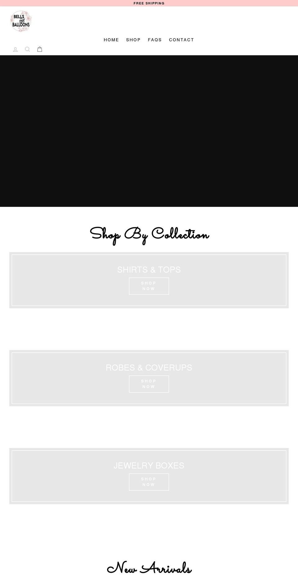 bellsandballoons.com shopify website screenshot