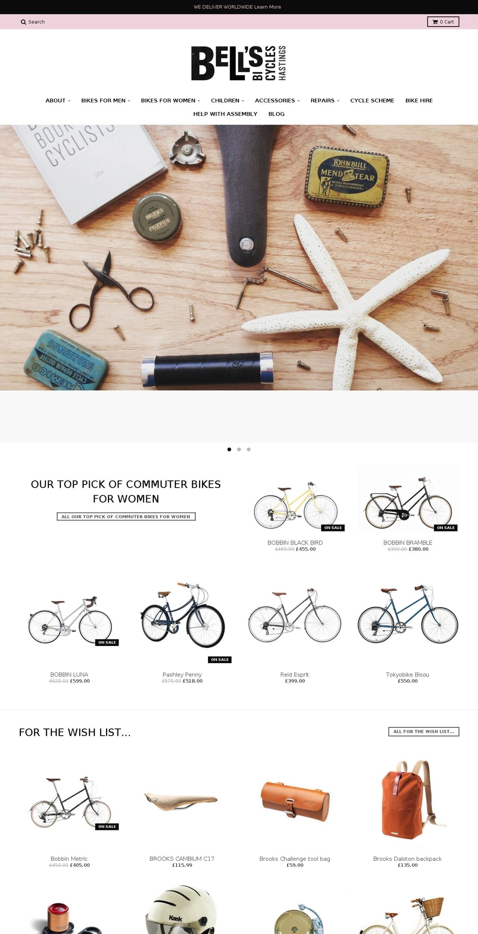 bellsbicycles.co.uk shopify website screenshot