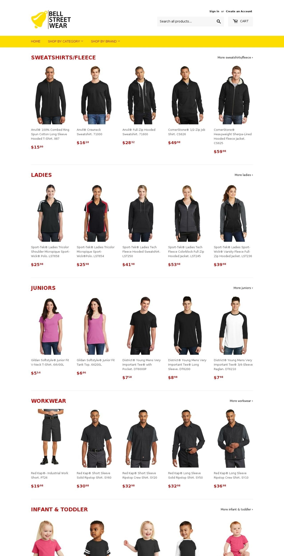 bellstreetwear.com — Shopify storefront screenshot