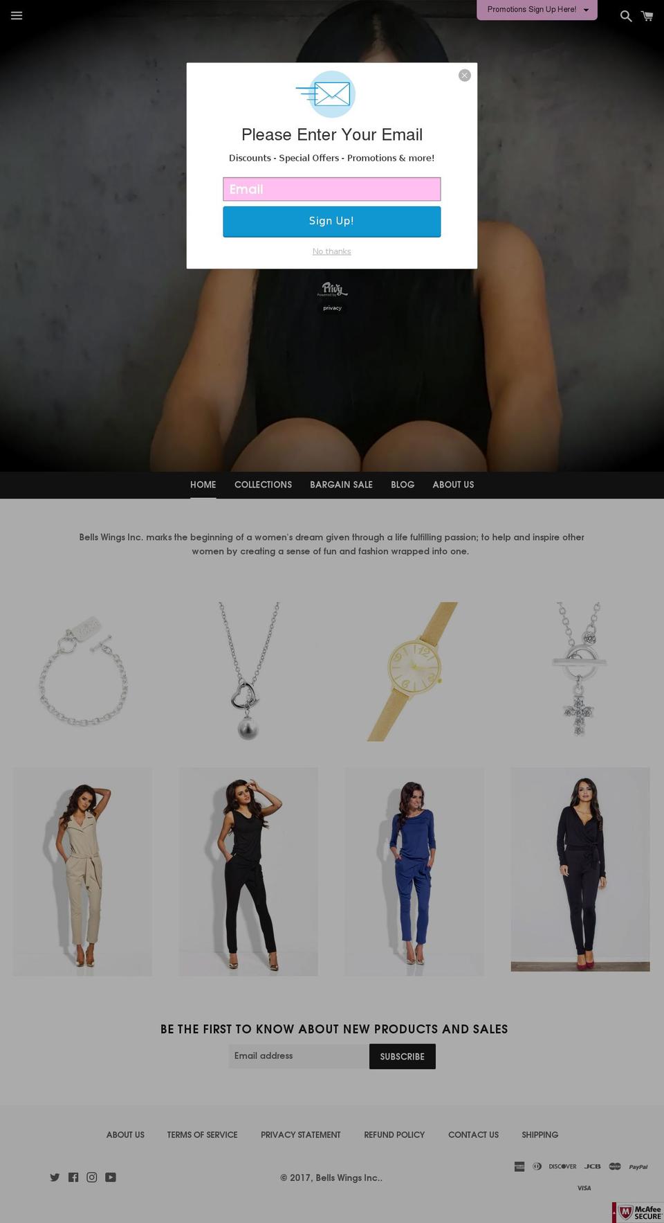 bellswings.com shopify website screenshot