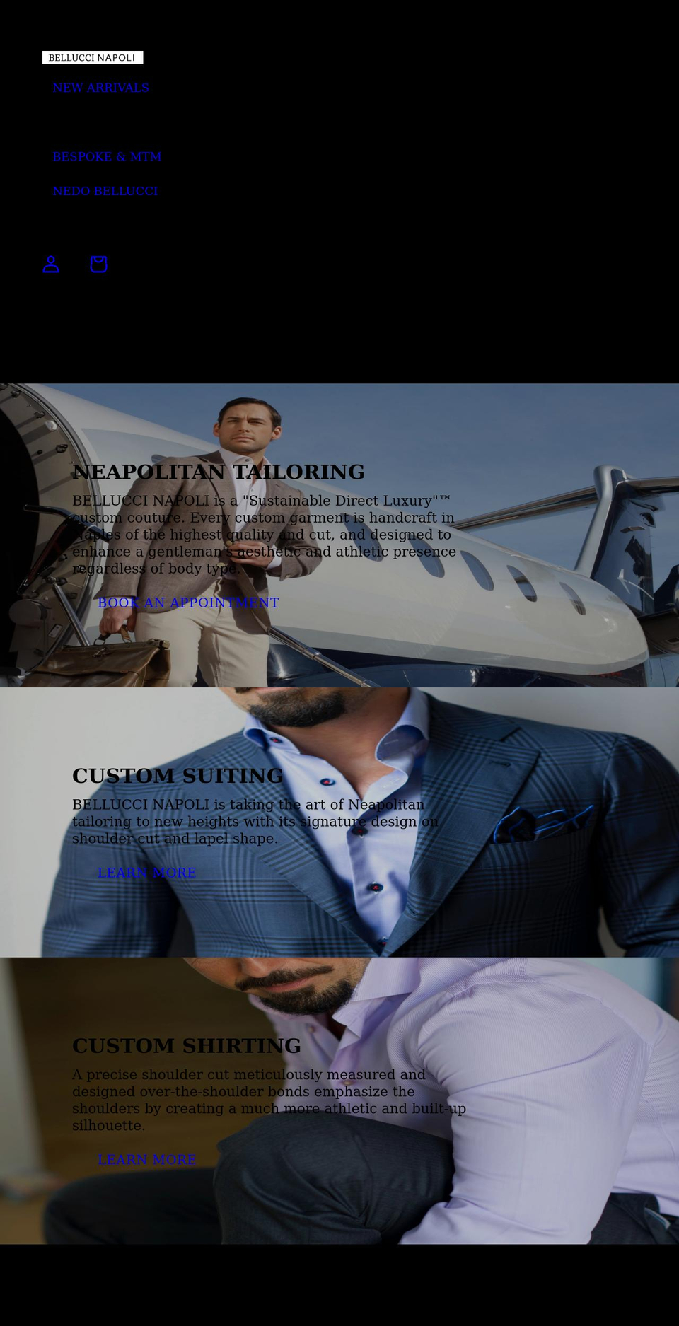 belluccinapoli.com shopify website screenshot