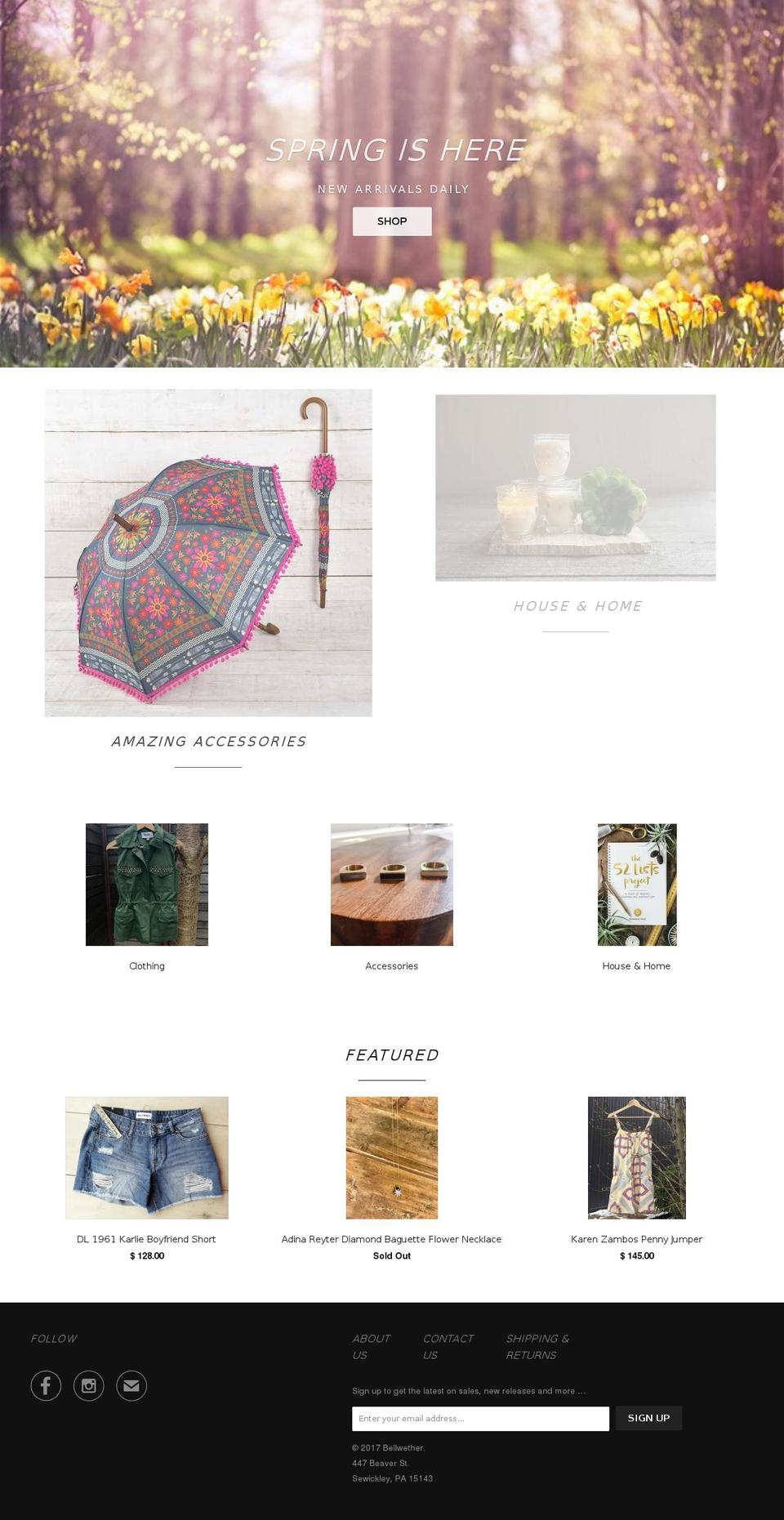 bellwethersewickley.com shopify website screenshot