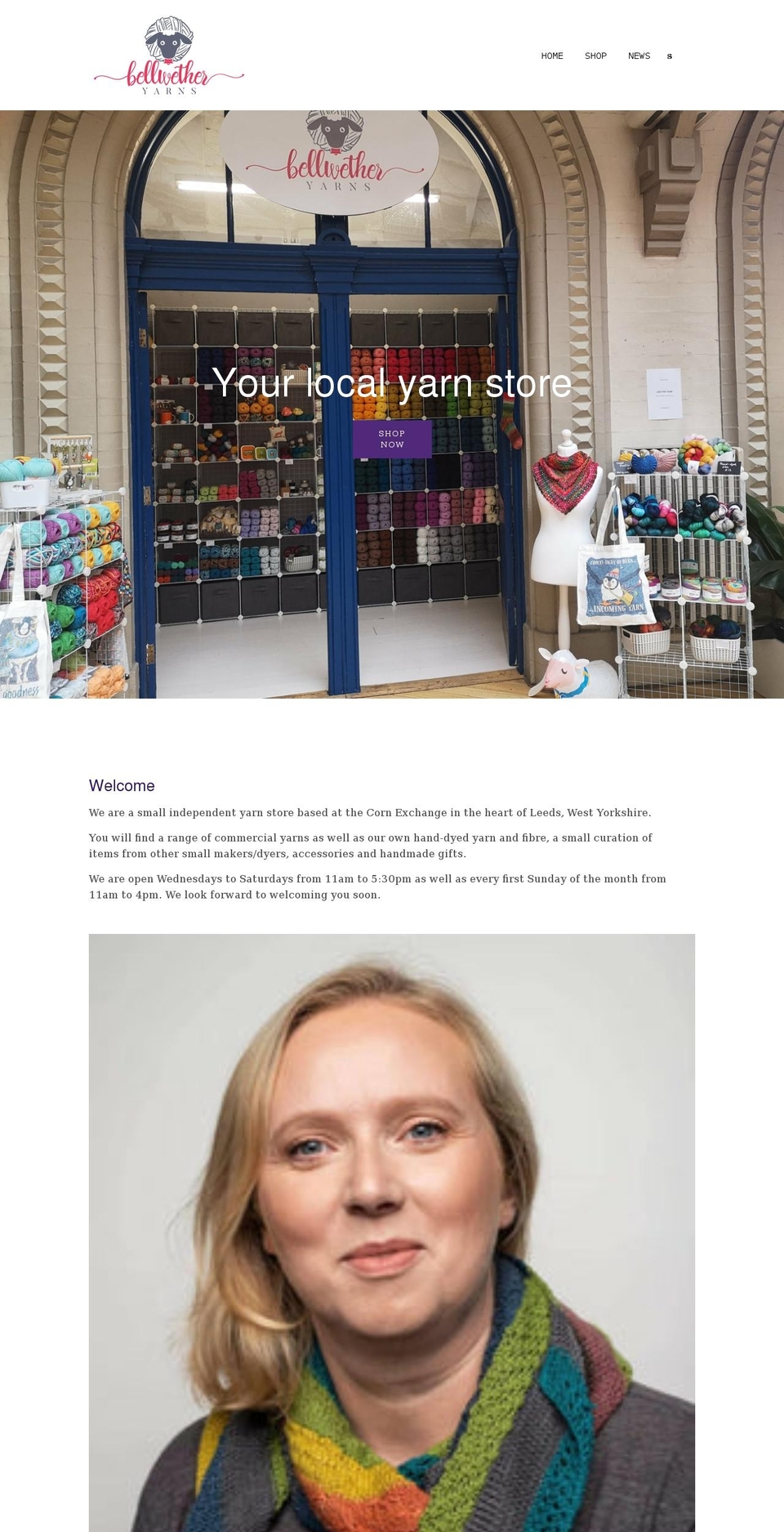 bellwetheryarns.com shopify website screenshot