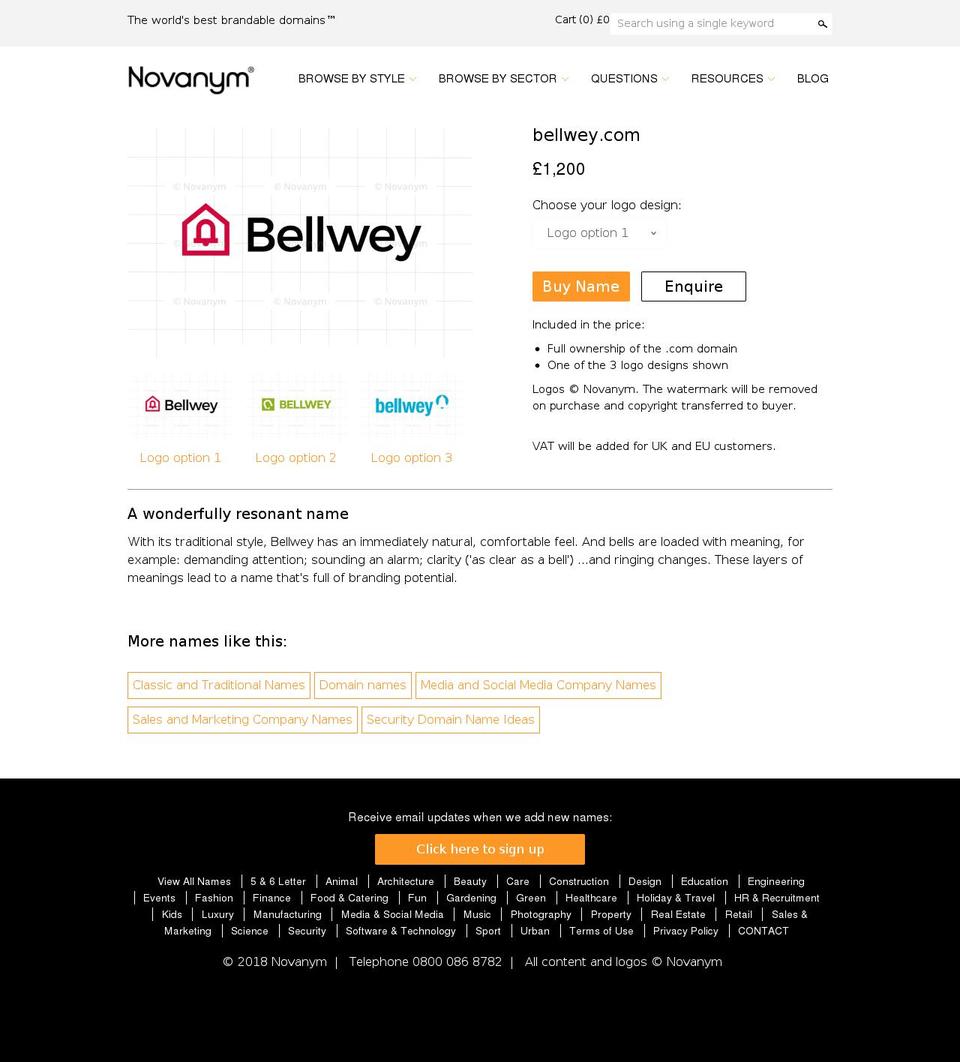 bellwey.com — Shopify storefront screenshot