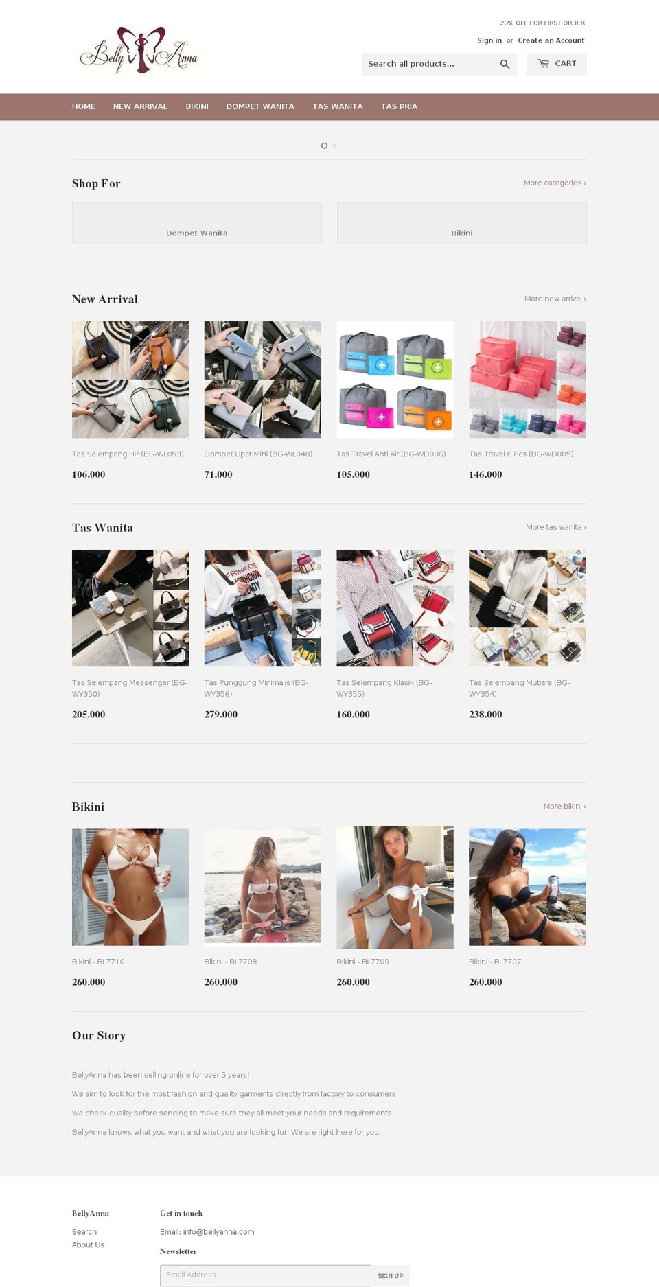 bellyanna.com — Shopify storefront screenshot