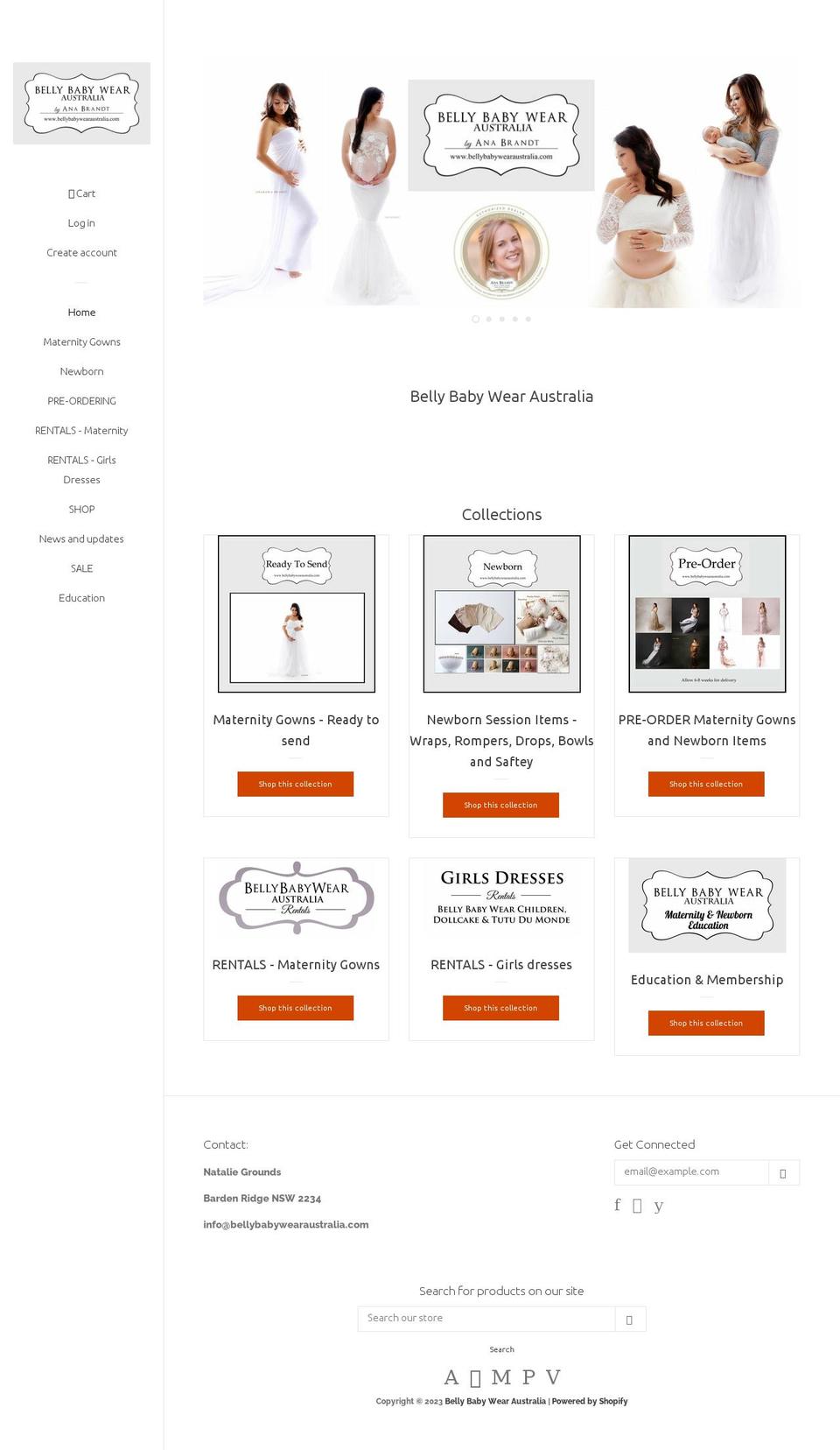 bellybabywearaustralia.com — Shopify storefront screenshot
