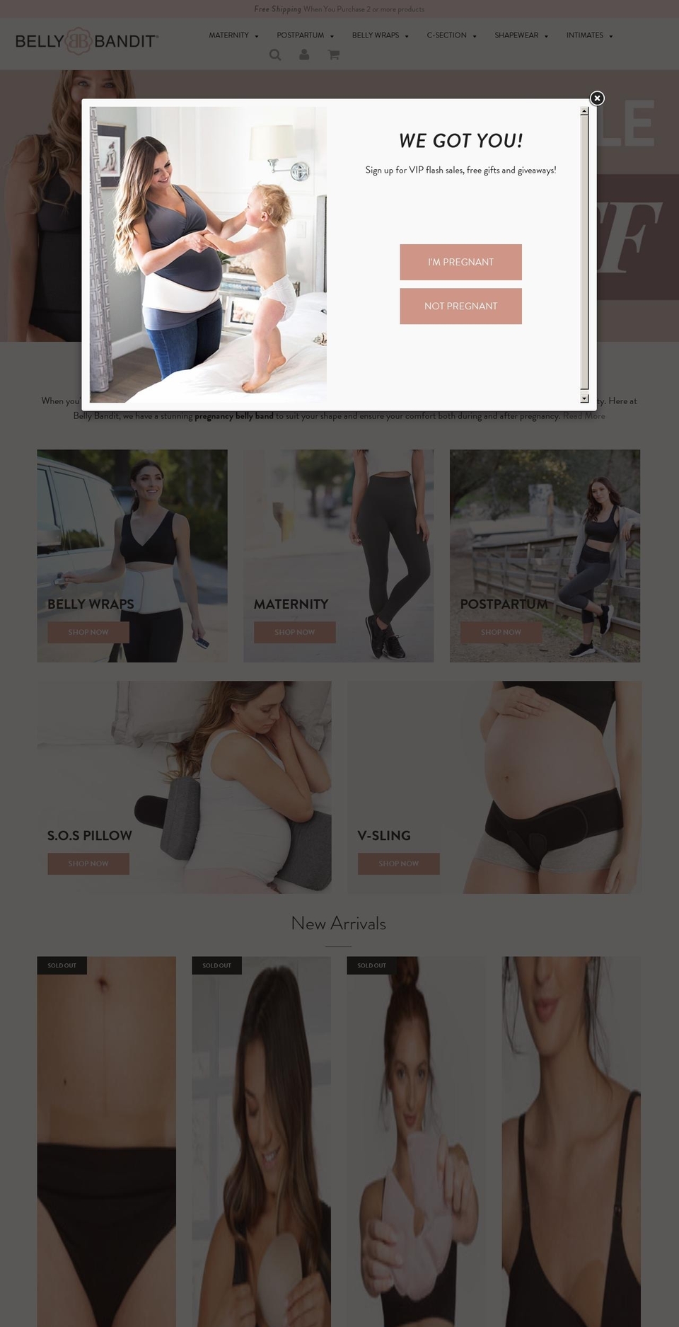 bellybandit.com.au shopify website screenshot