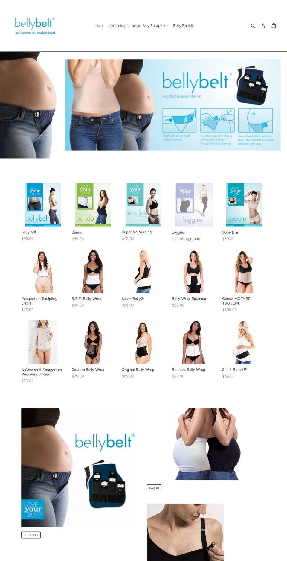 bellybeltlatinamerica.com shopify website screenshot