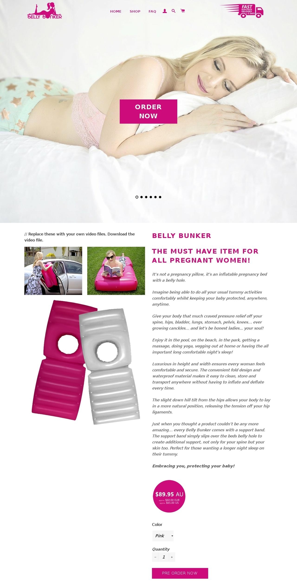 Custom Theme Shopify theme site example bellybunker.com