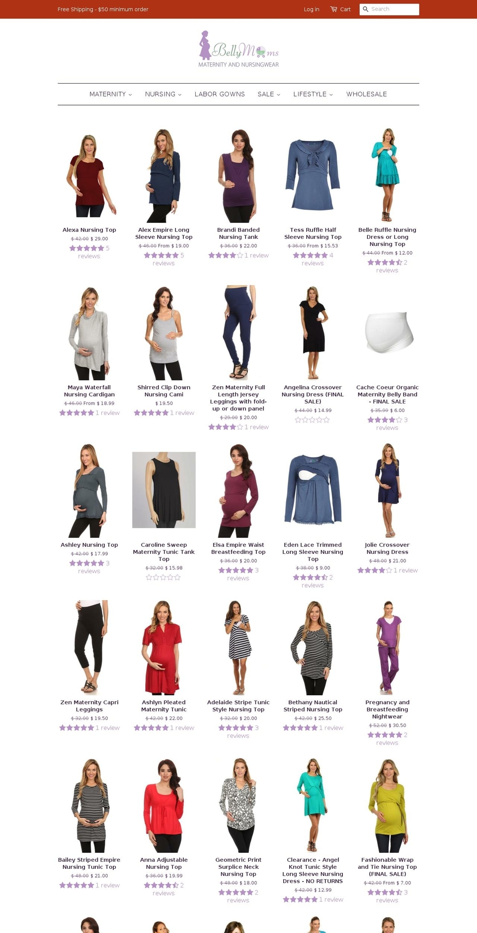 bellymomsmaternity.com — Shopify storefront screenshot