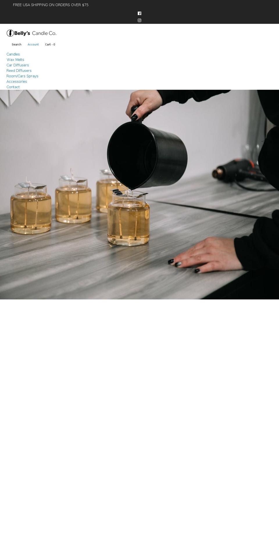 bellyscandleco.com shopify website screenshot