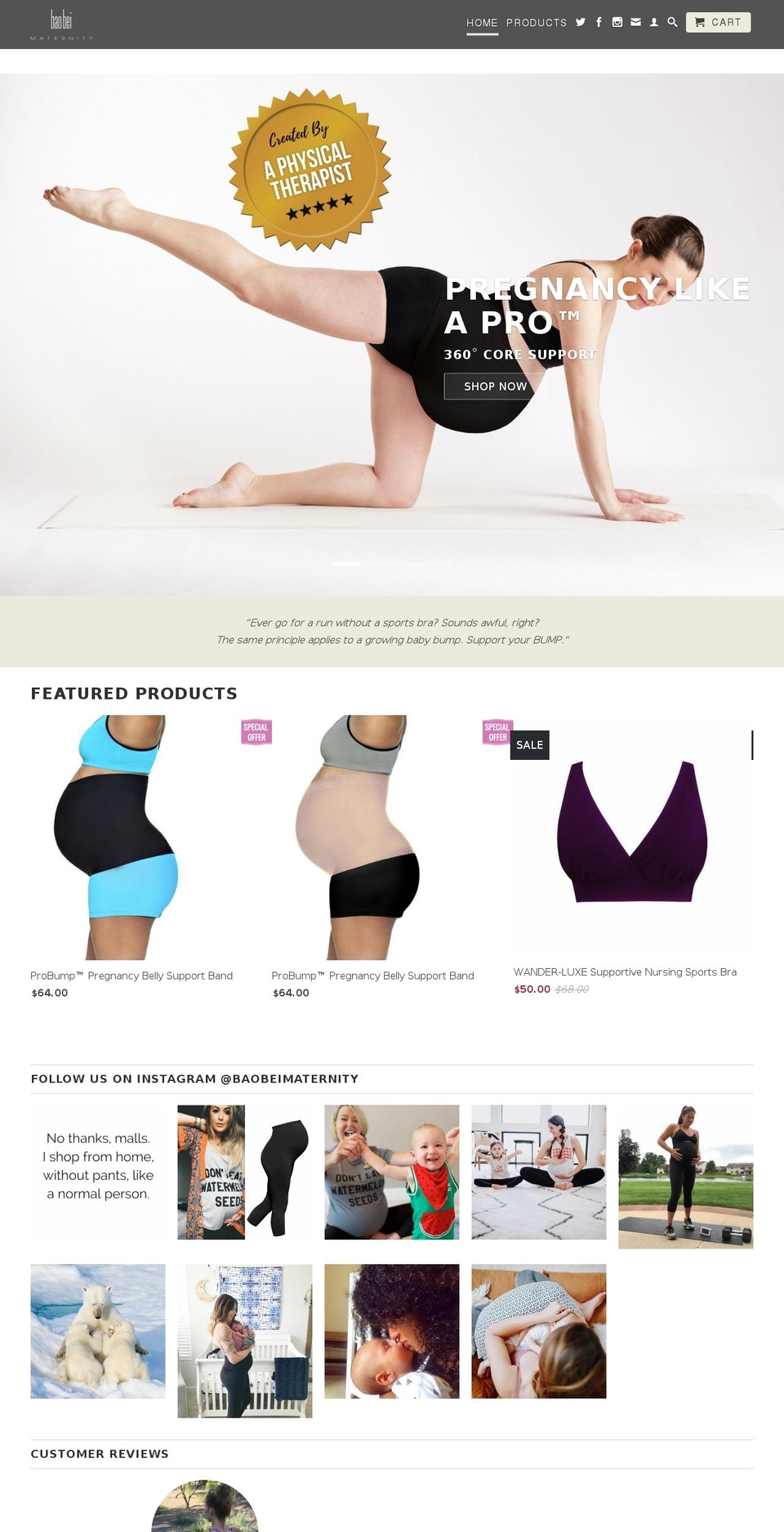 bellysportsbra.com — Shopify storefront screenshot