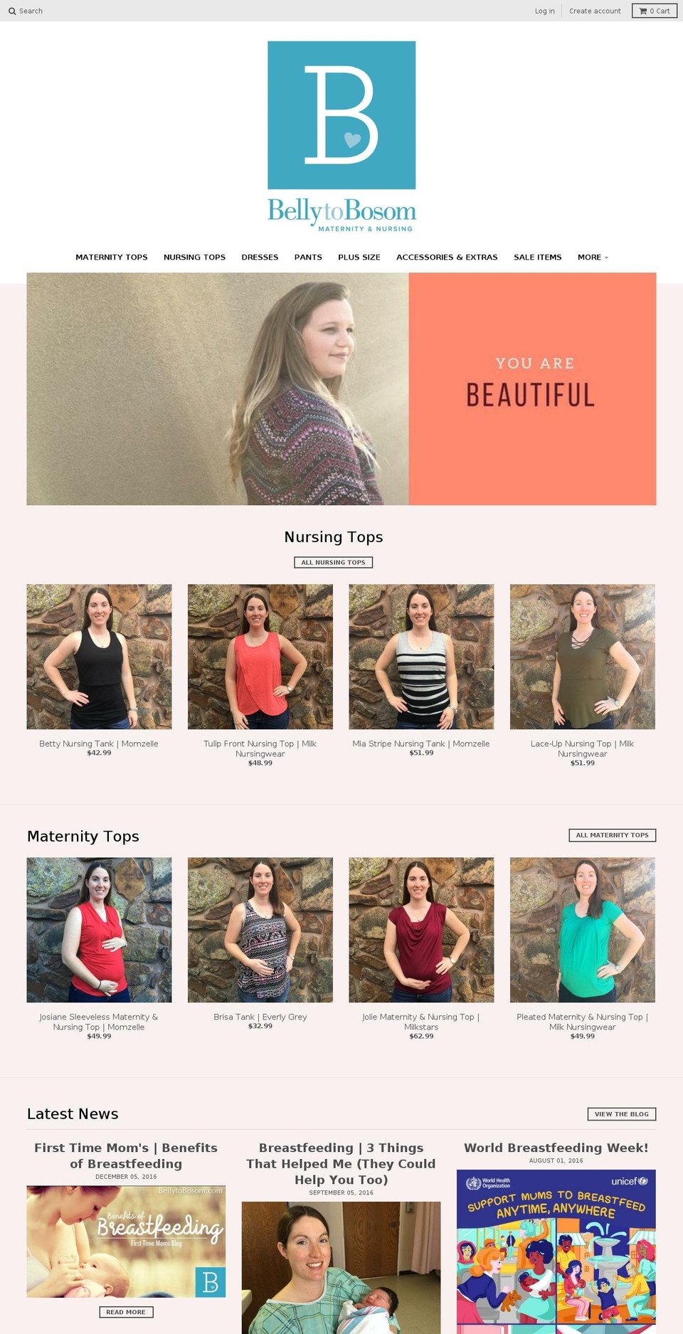 bellytobosom.com — Shopify storefront screenshot