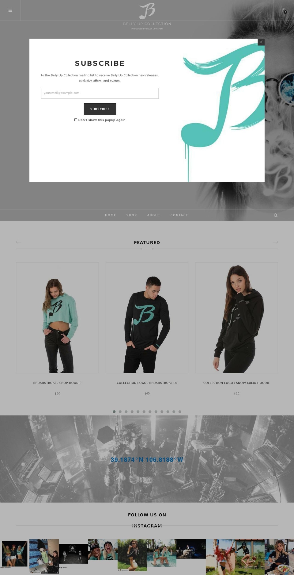 Puro Shopify theme site example bellyupcollection.com