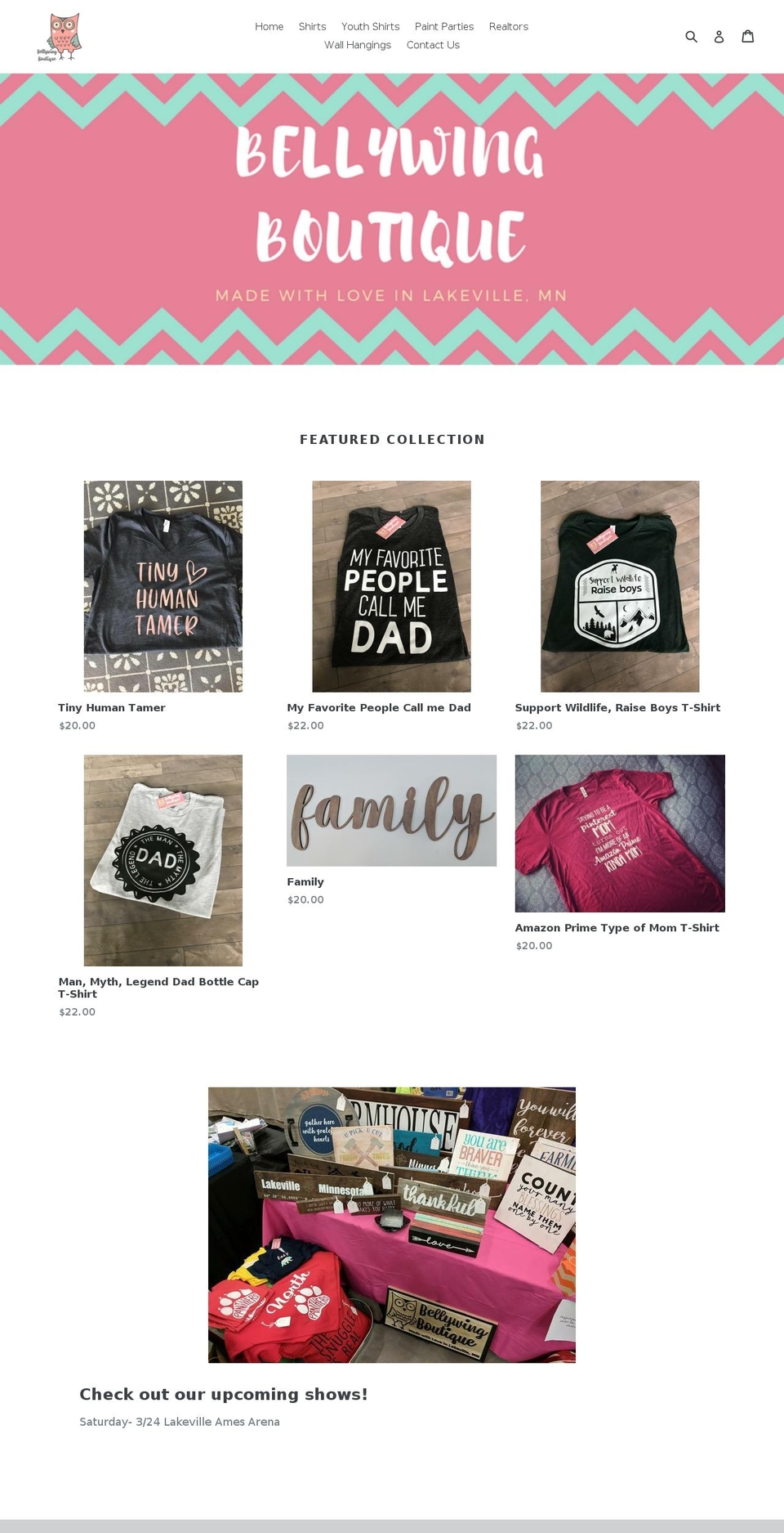 bellywingboutique.com shopify website screenshot