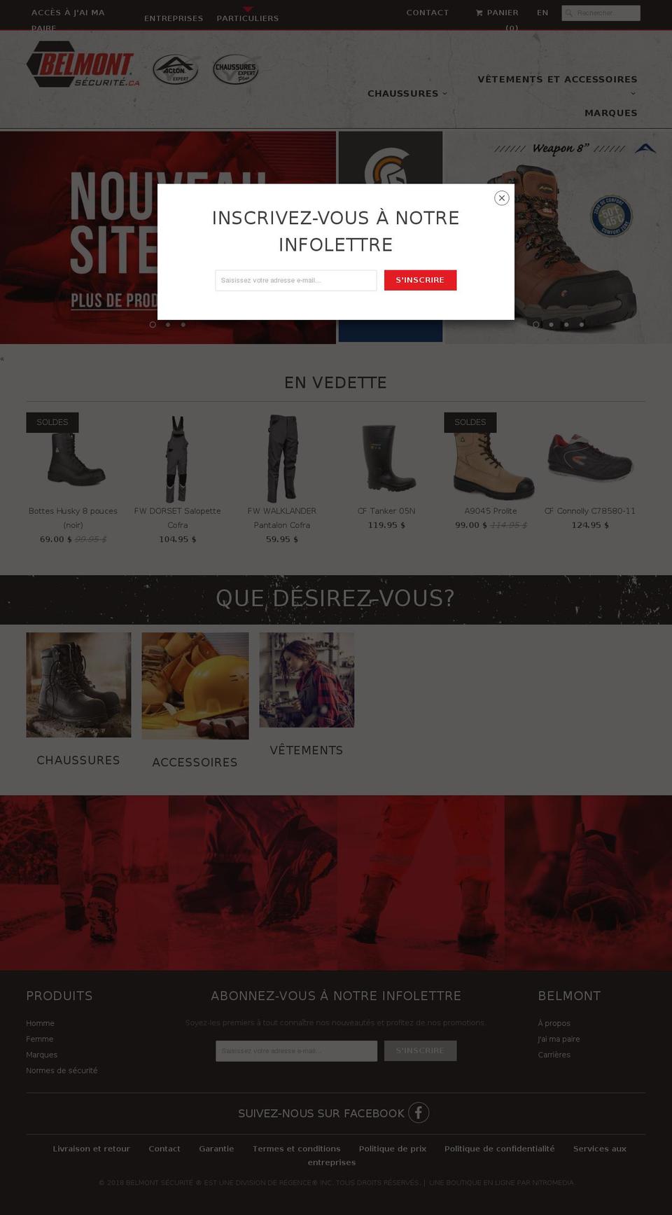belmontsecurite.ca shopify website screenshot