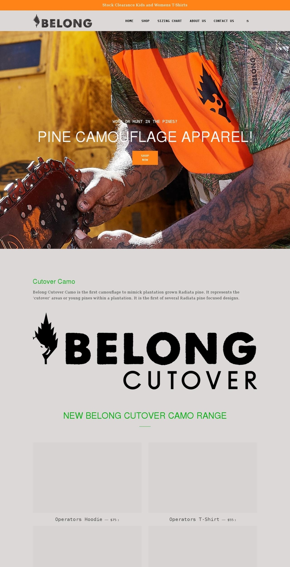 belongcamo.com shopify website screenshot