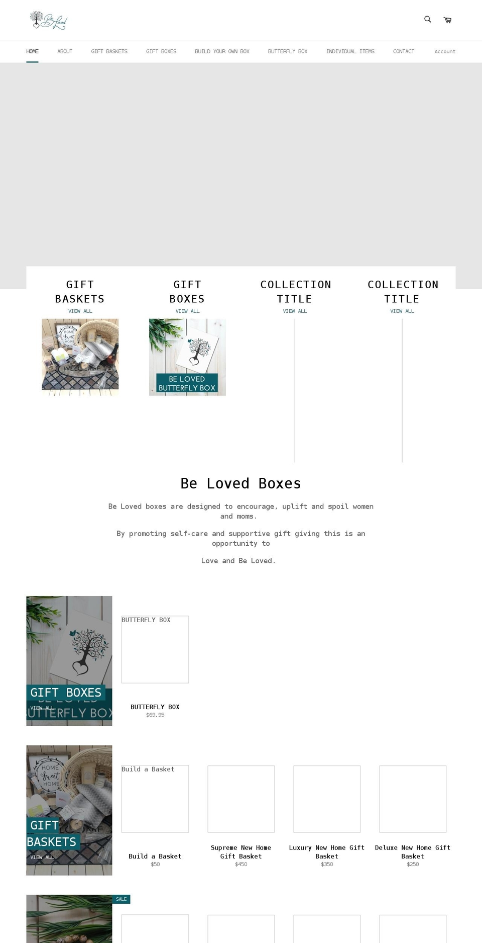 belovedboxes.ca shopify website screenshot