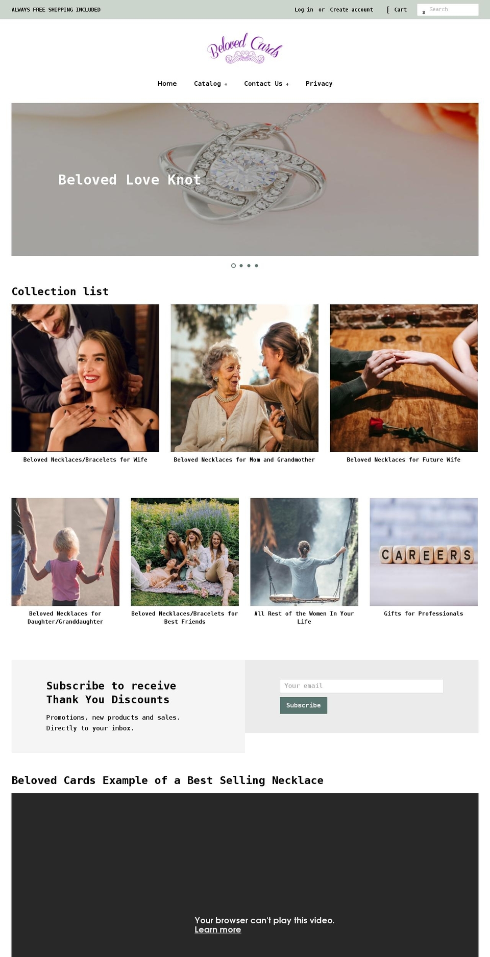 belovedcards.com shopify website screenshot