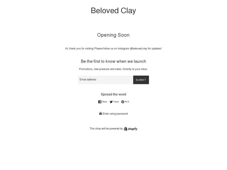 belovedclay.com shopify website screenshot