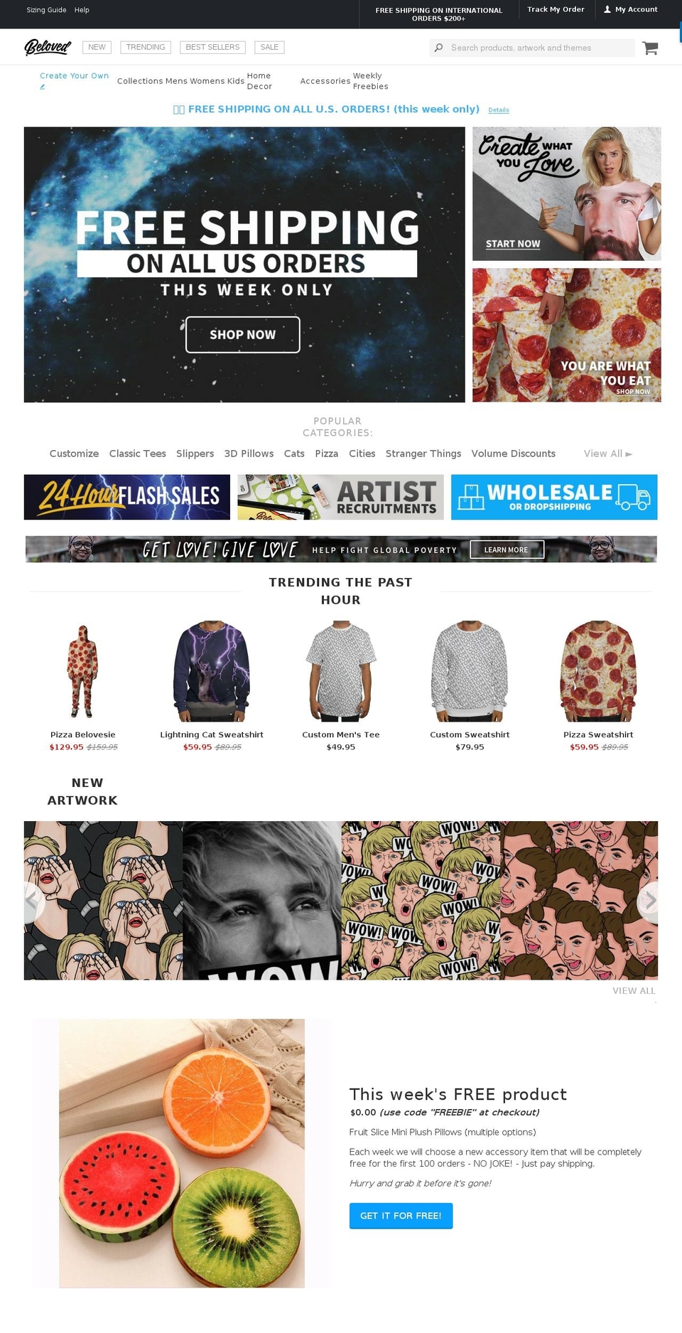 Prestige Shopify theme site example belovedshirts.com