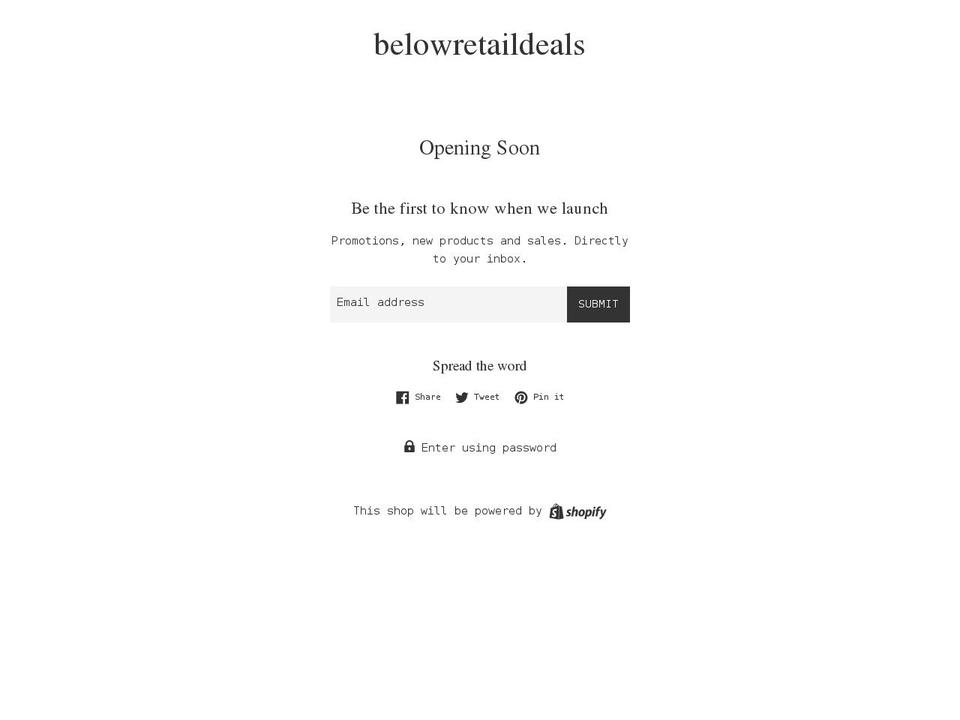 below-retail-deals.com shopify website screenshot