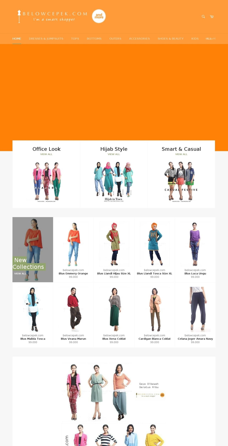 belowcepek.com shopify website screenshot