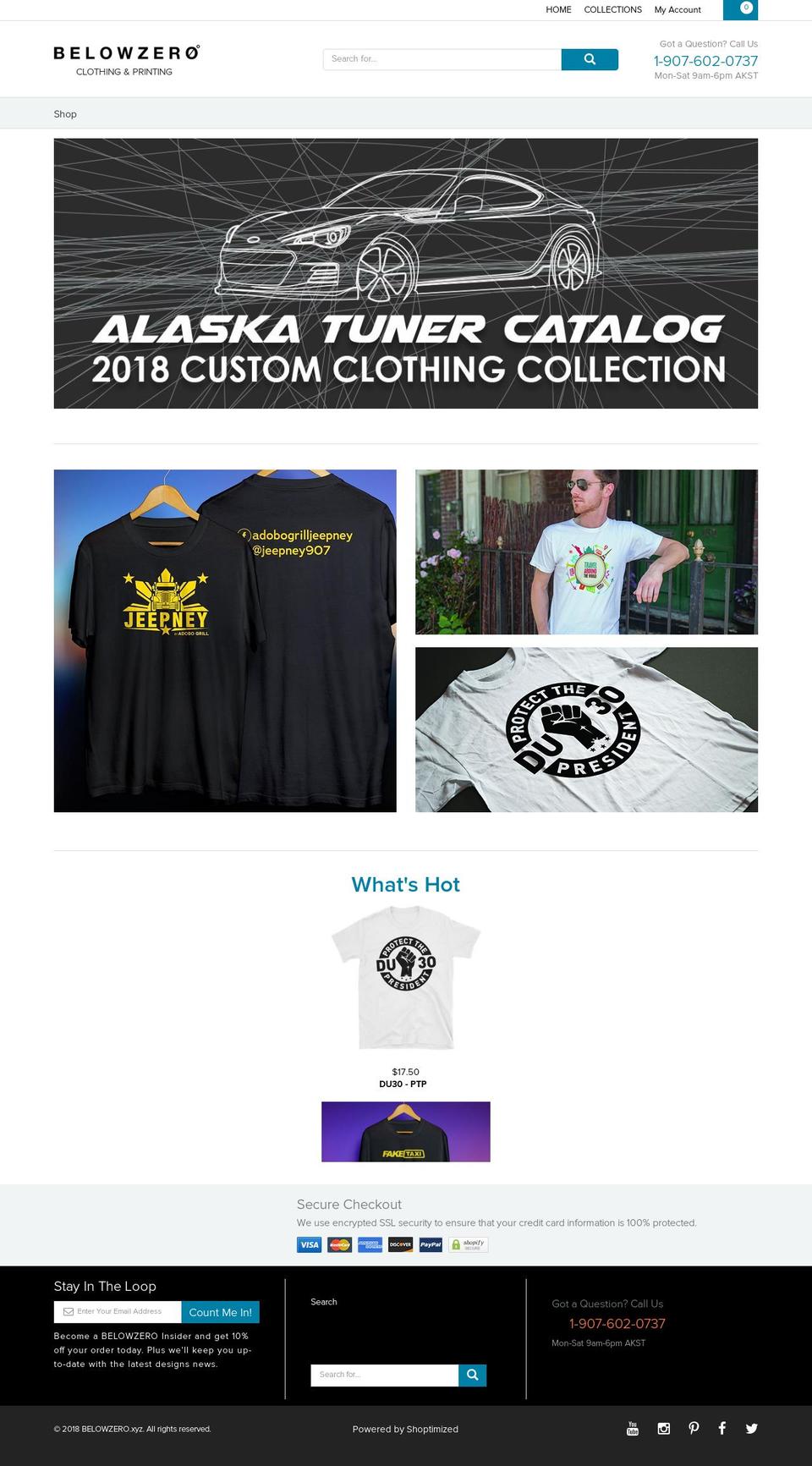 belowzero-xyz.myshopify.com shopify website screenshot