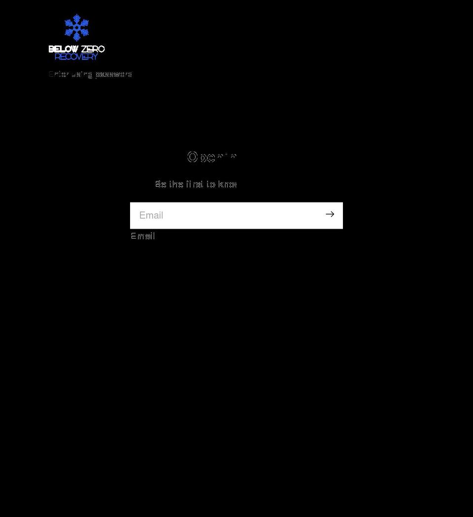 belowzerorecovery.com shopify website screenshot