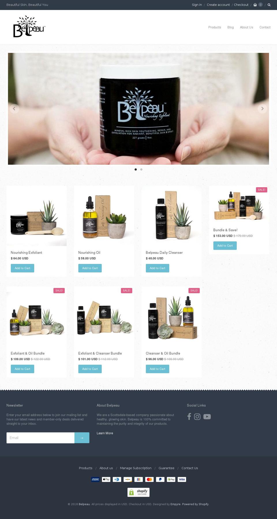 belpeau.com — Shopify storefront screenshot