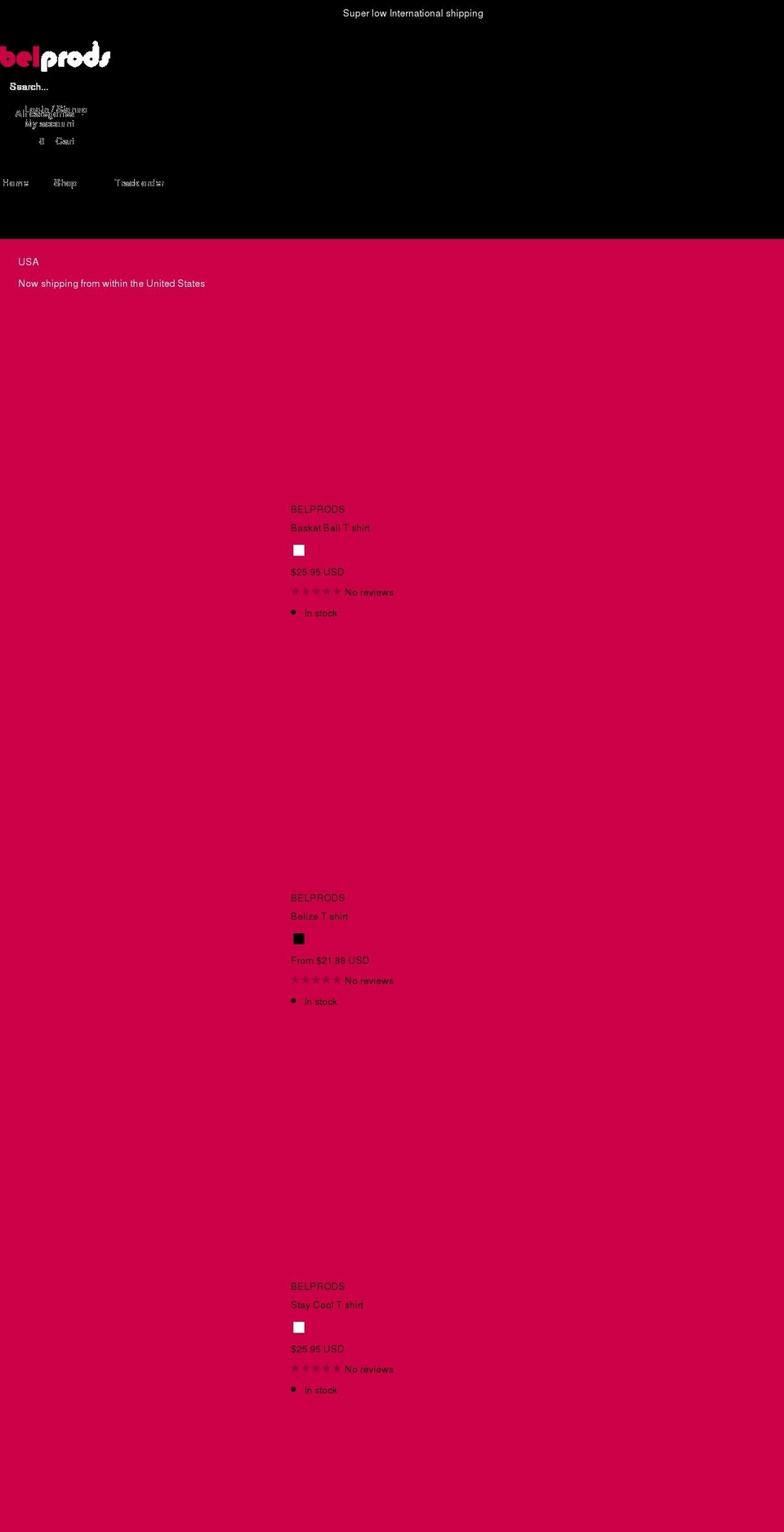 belprods.com shopify website screenshot