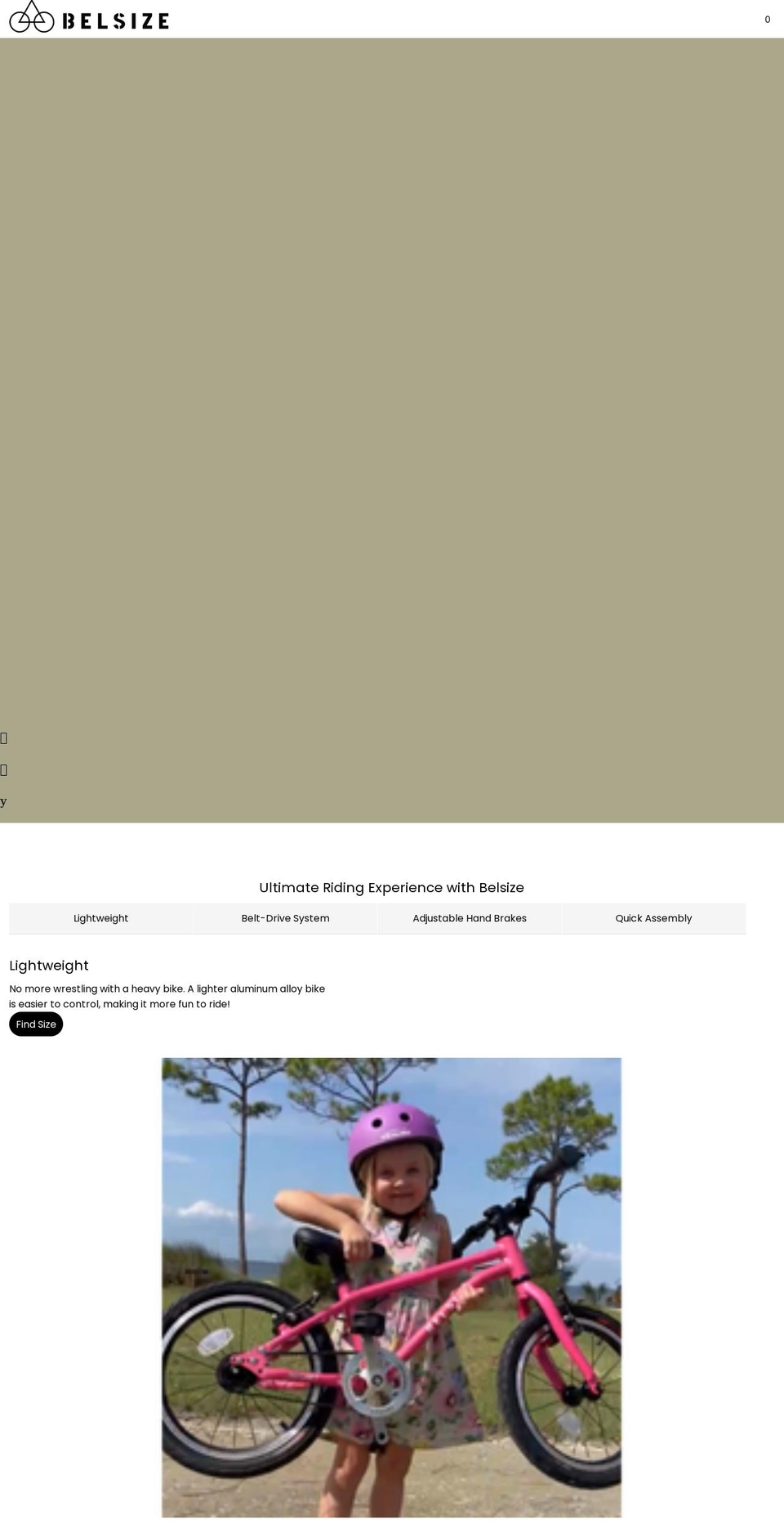 belsizebike.com shopify website screenshot