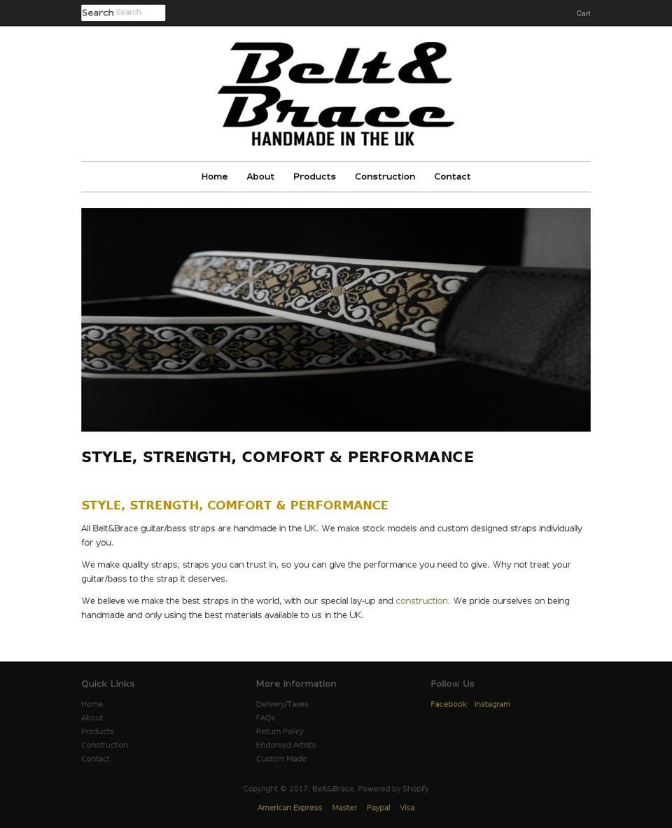 beltandbrace.com shopify website screenshot