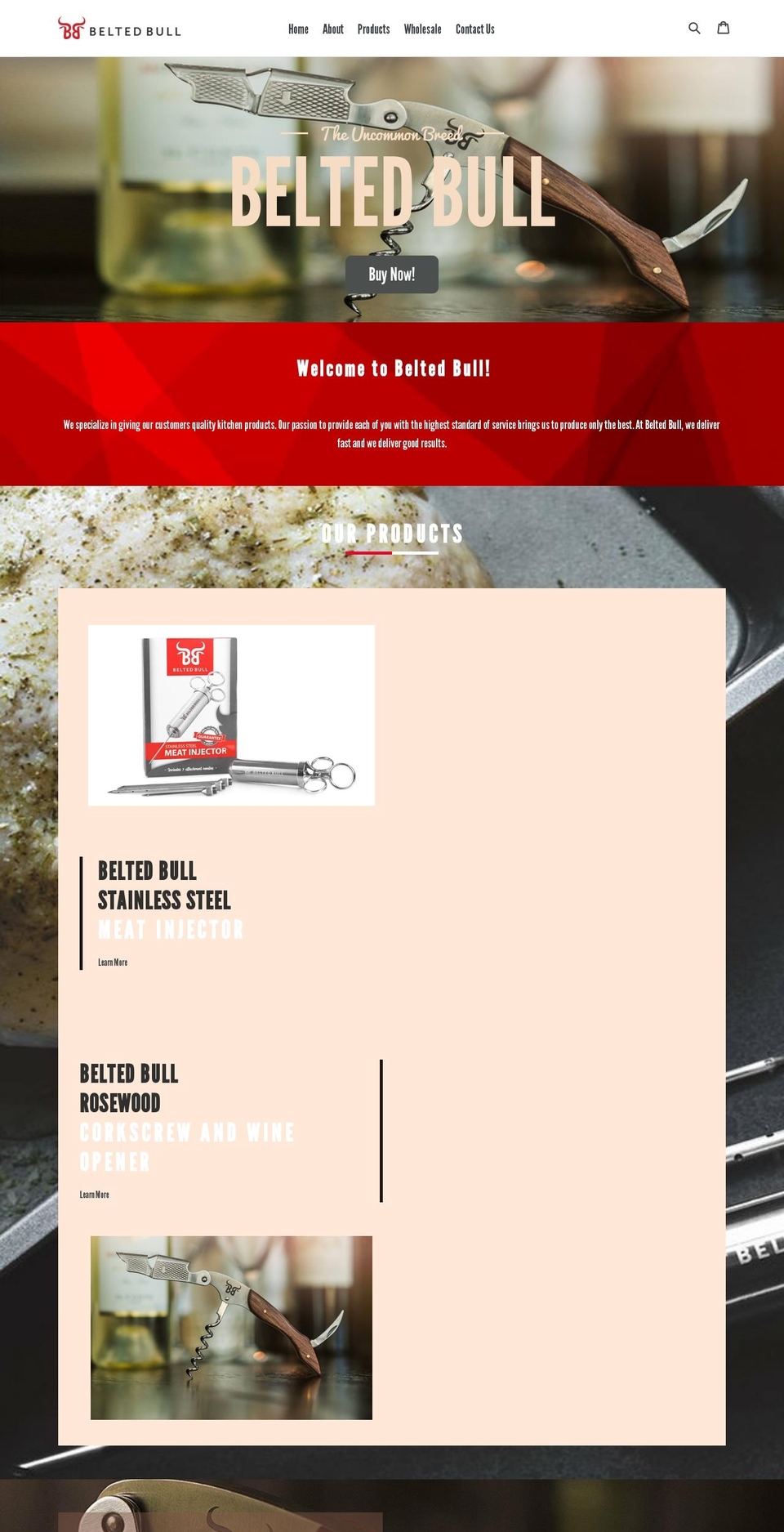 beltedbull.com shopify website screenshot