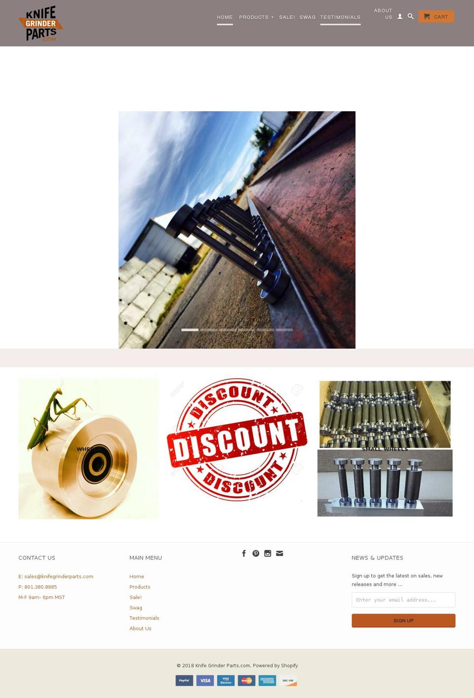 beltgrinderparts.com shopify website screenshot
