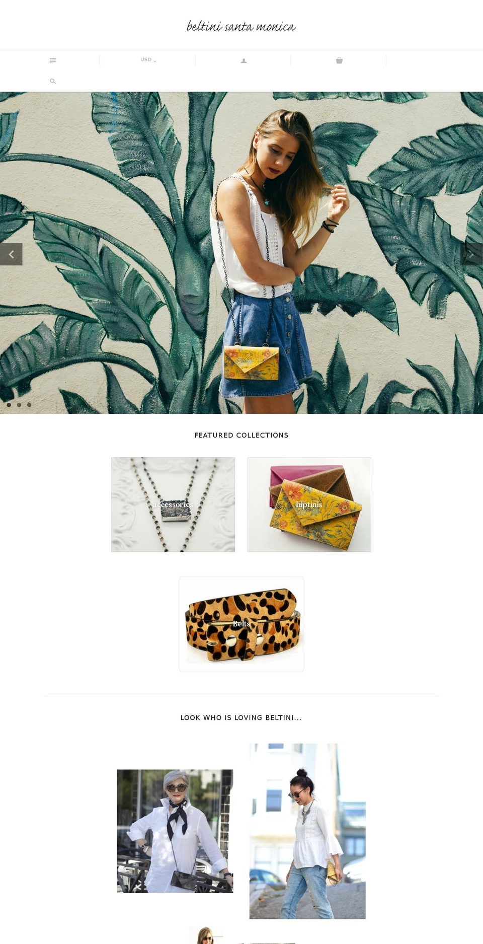 beltinisantamonica.com shopify website screenshot
