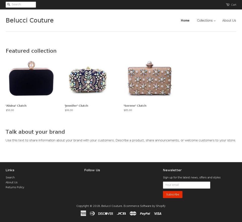 belucci-couture.com — Shopify storefront screenshot