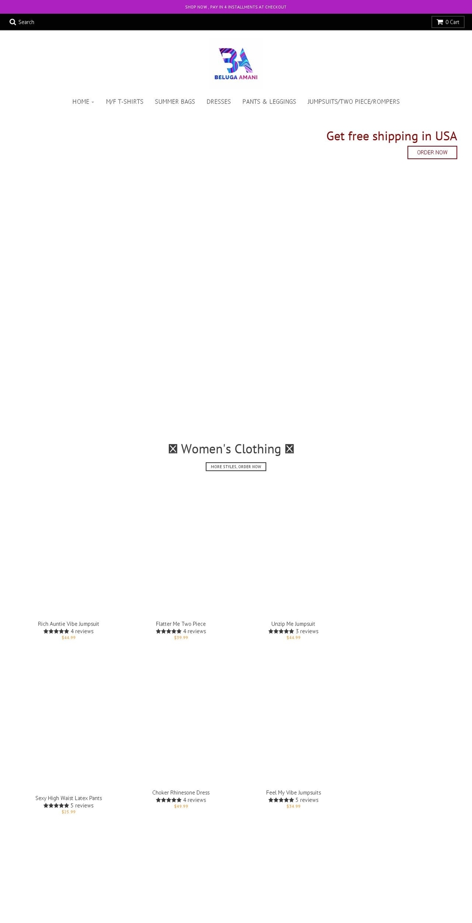 belugaamani.com shopify website screenshot