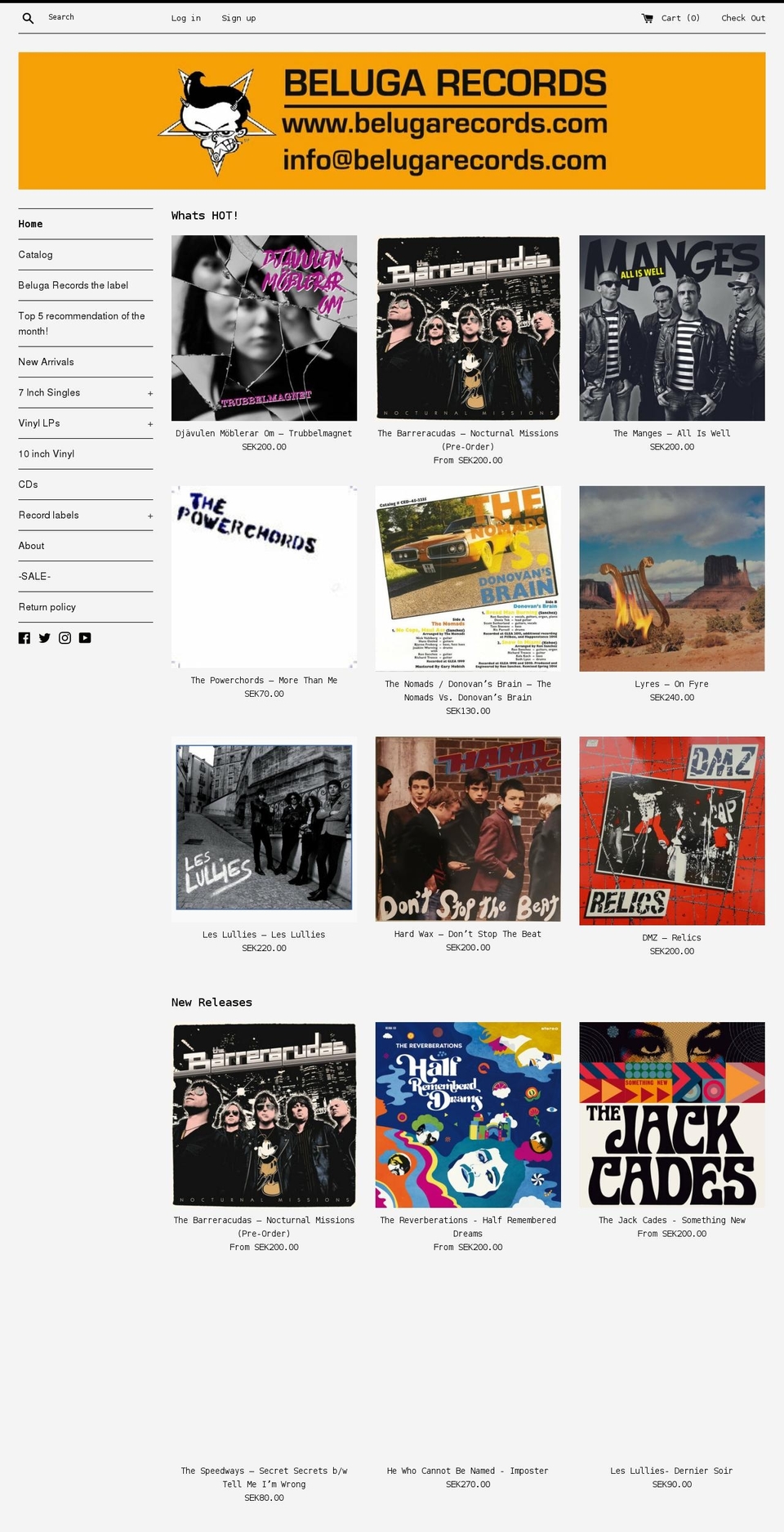 belugarecords.com shopify website screenshot