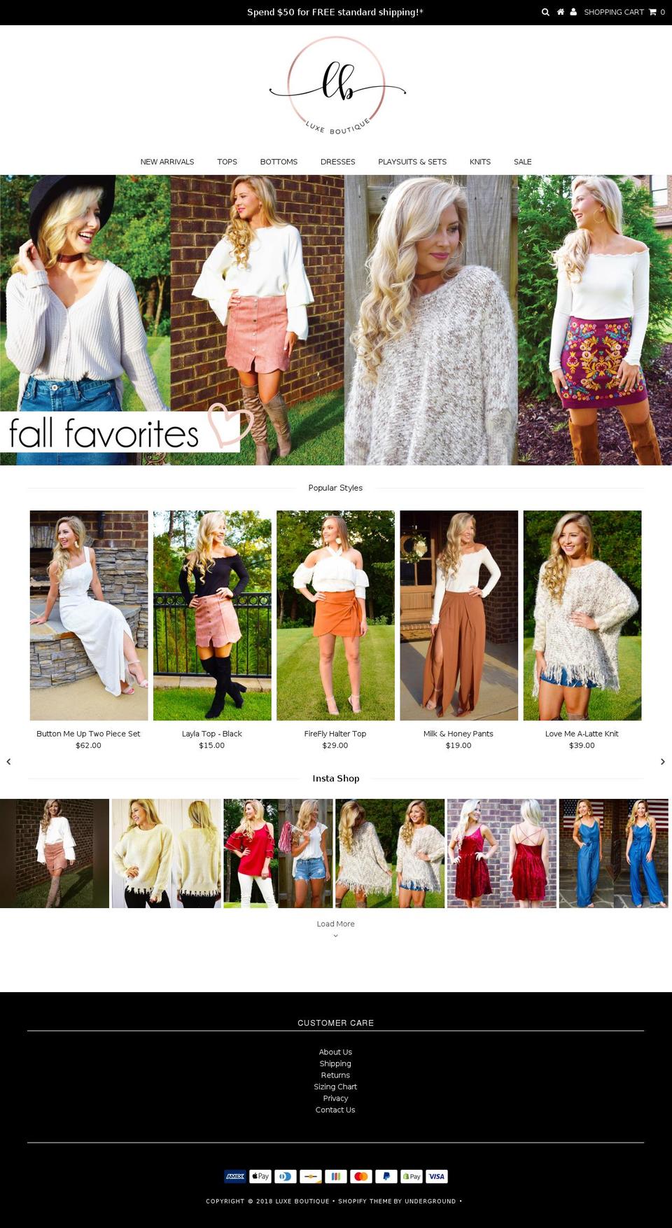 beluxeboutique.com — Shopify storefront screenshot