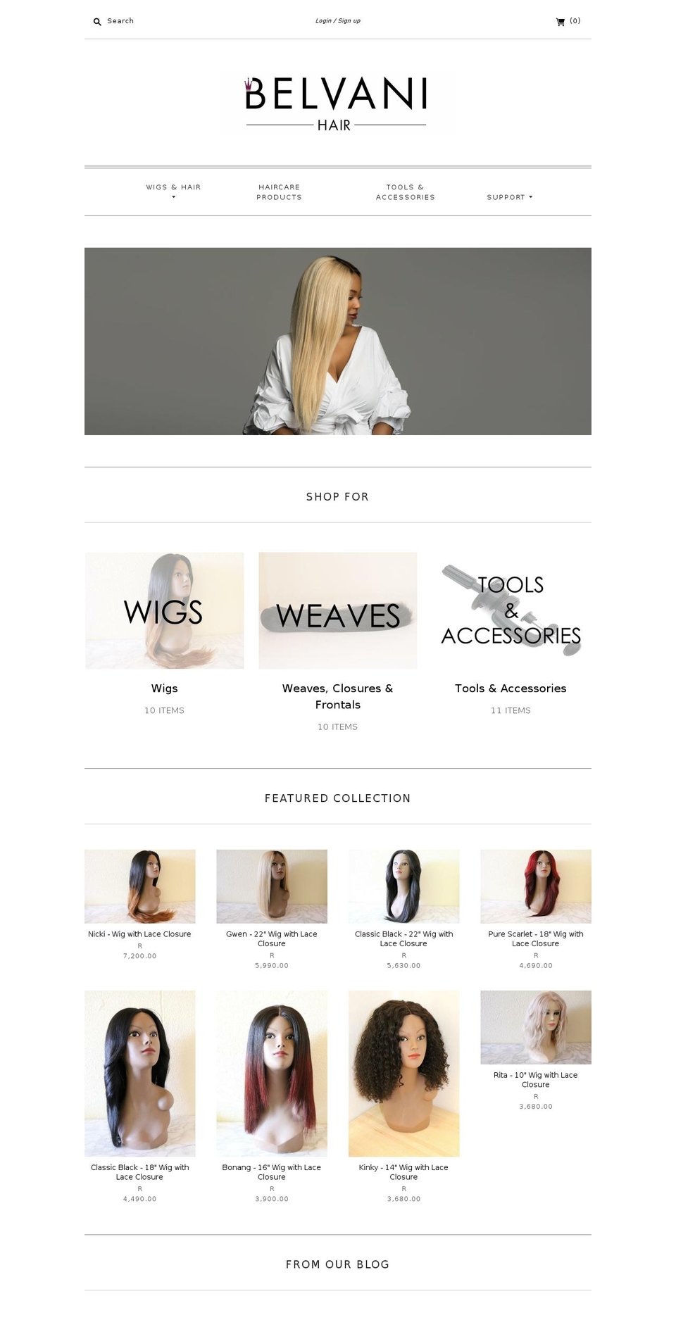 belvanihair.com — Shopify storefront screenshot