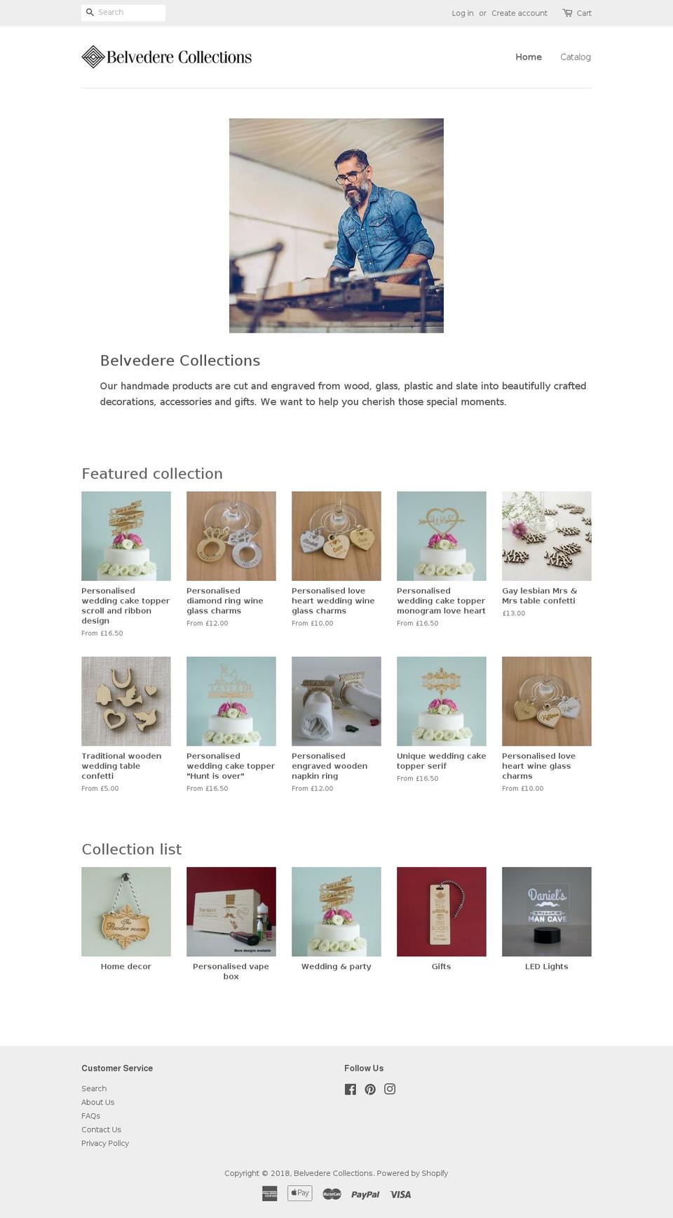 belvederecollections.com — Shopify storefront screenshot