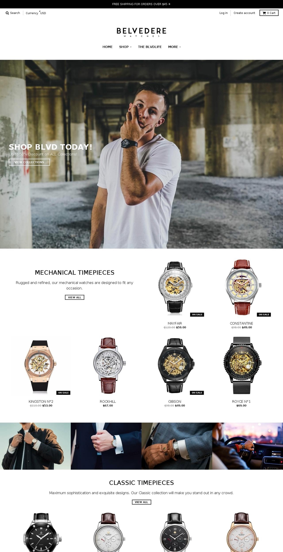 belvederewatches.com — Shopify storefront screenshot