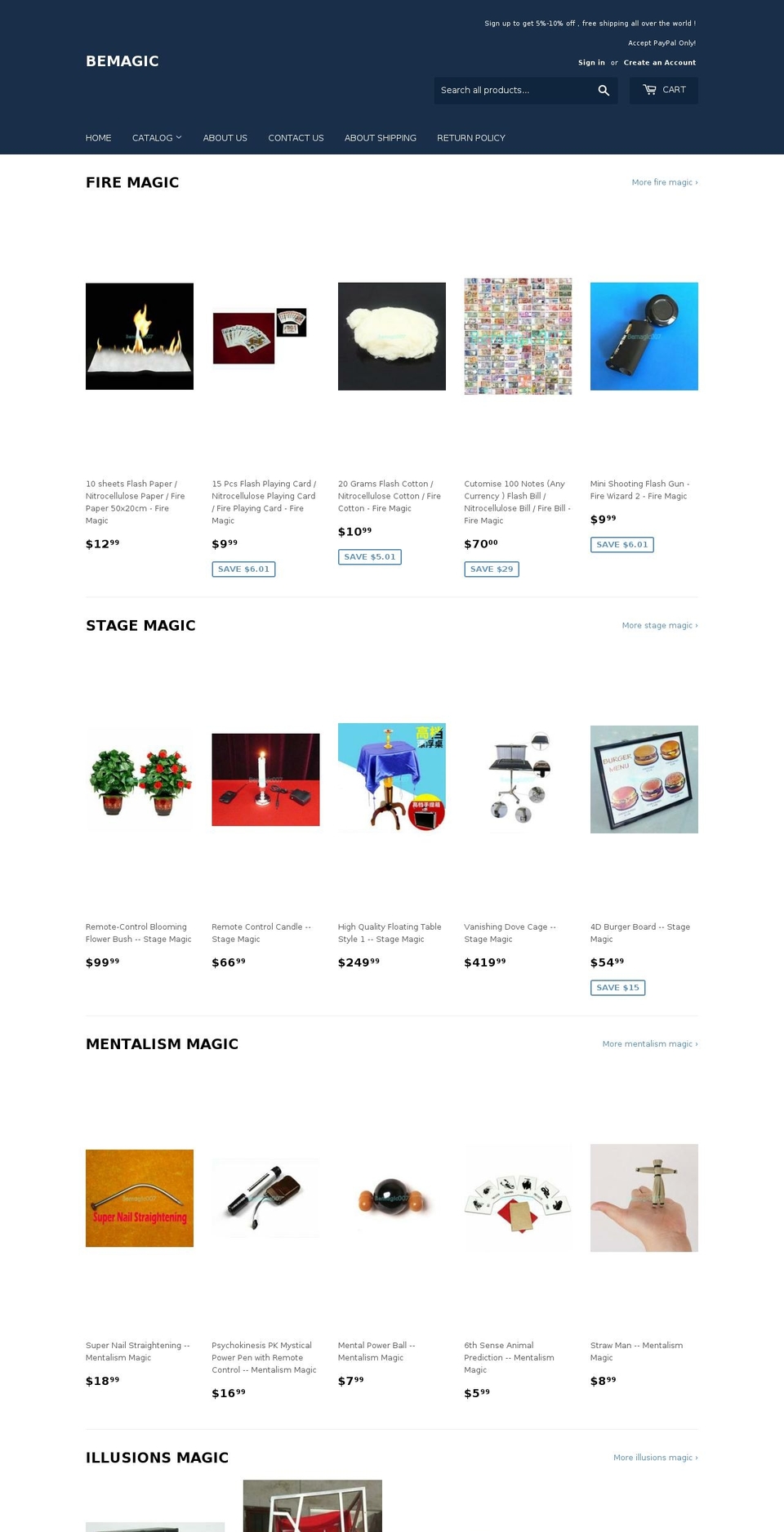 bemagic007.com shopify website screenshot