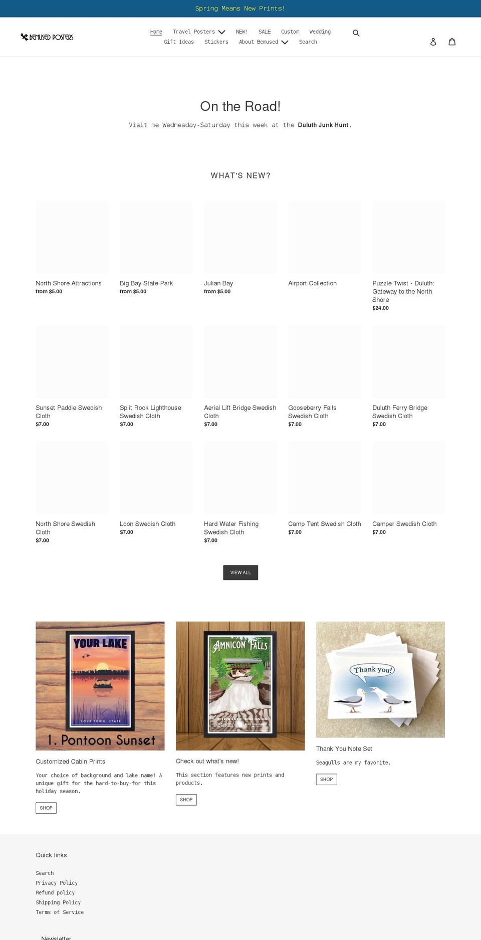 bemusedposters.com shopify website screenshot