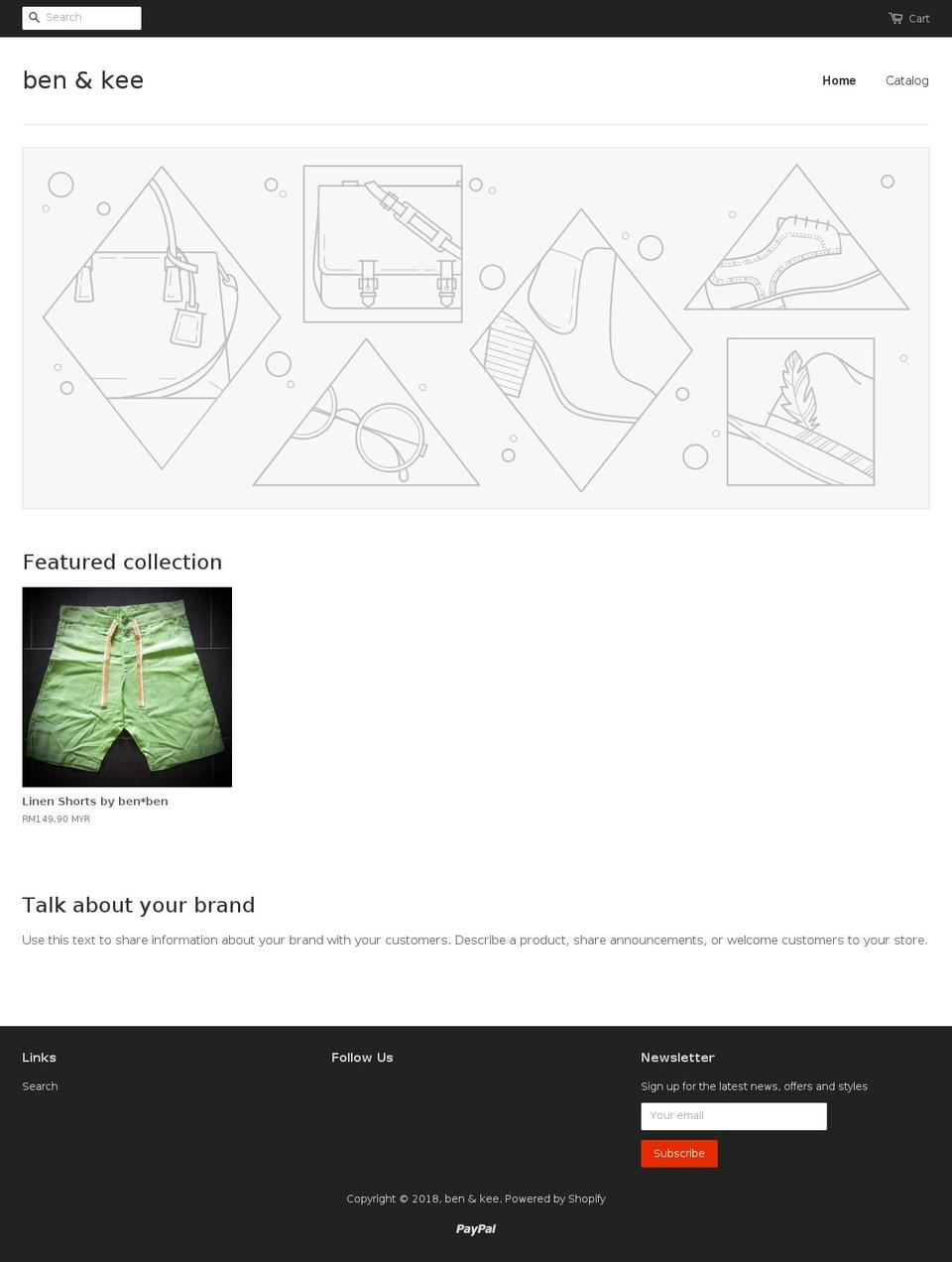 ben-and-kee.com — Shopify storefront screenshot
