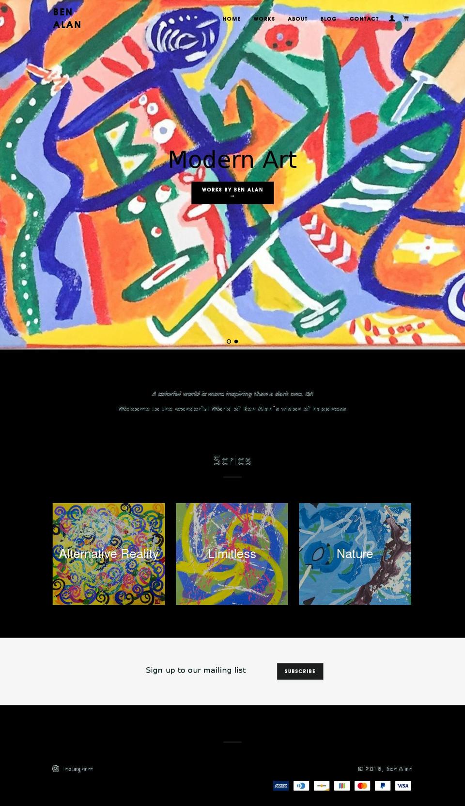 benalanart.com — Shopify storefront screenshot
